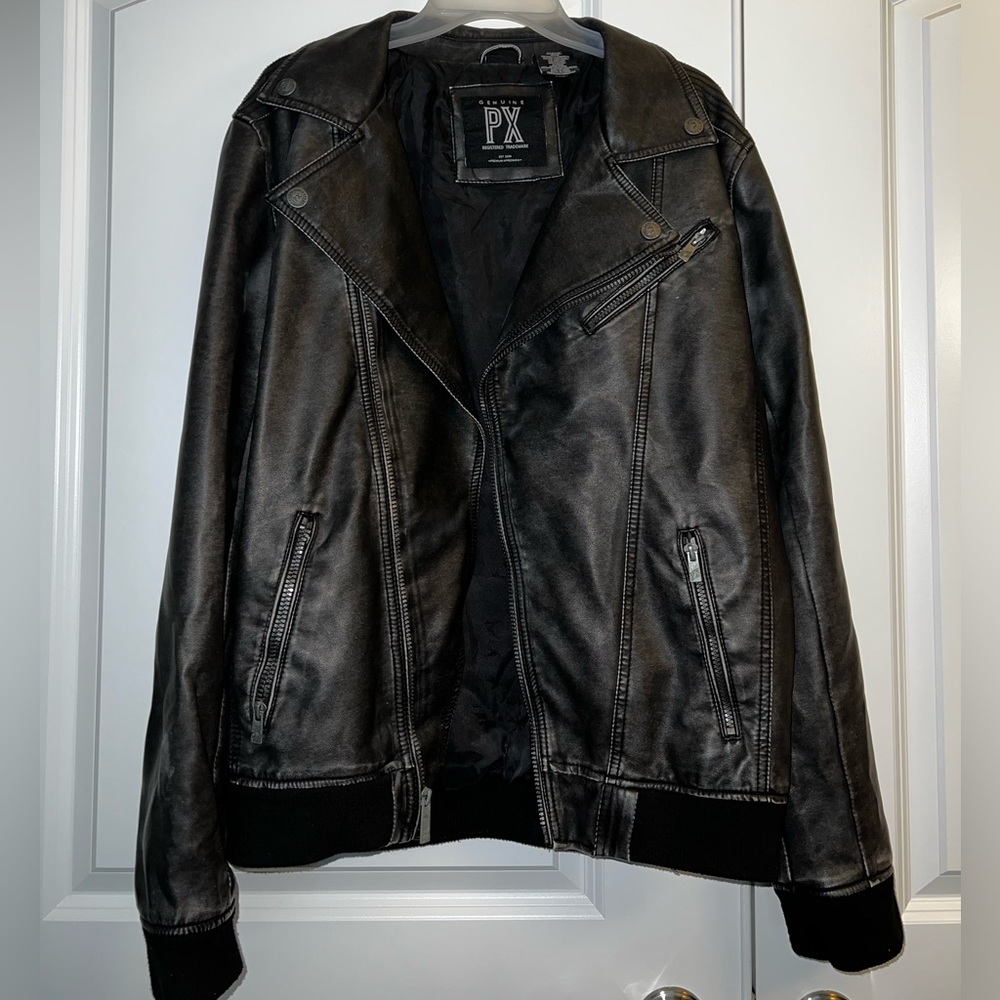Mens Genuine PX Distressed Leather Jacket